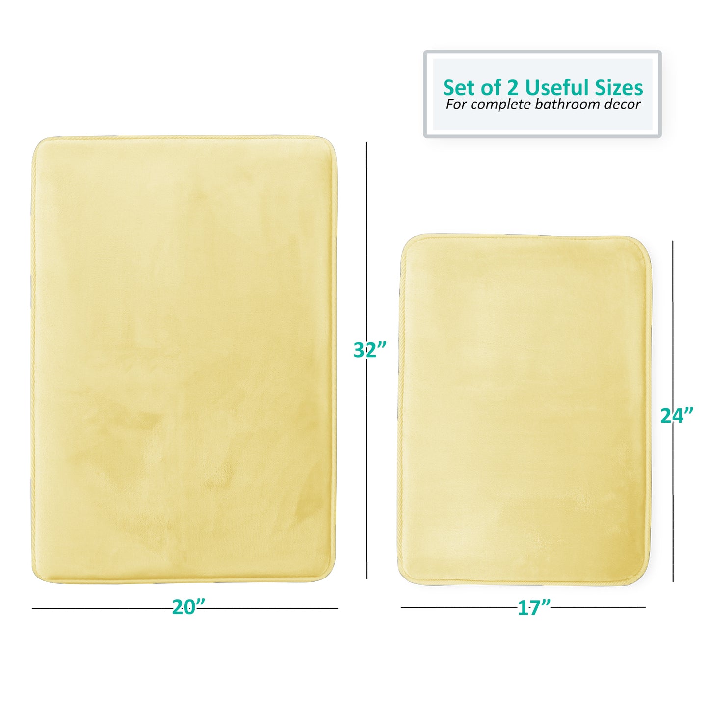 Clara Clark Memory Foam Bath Mat - 2 Pack