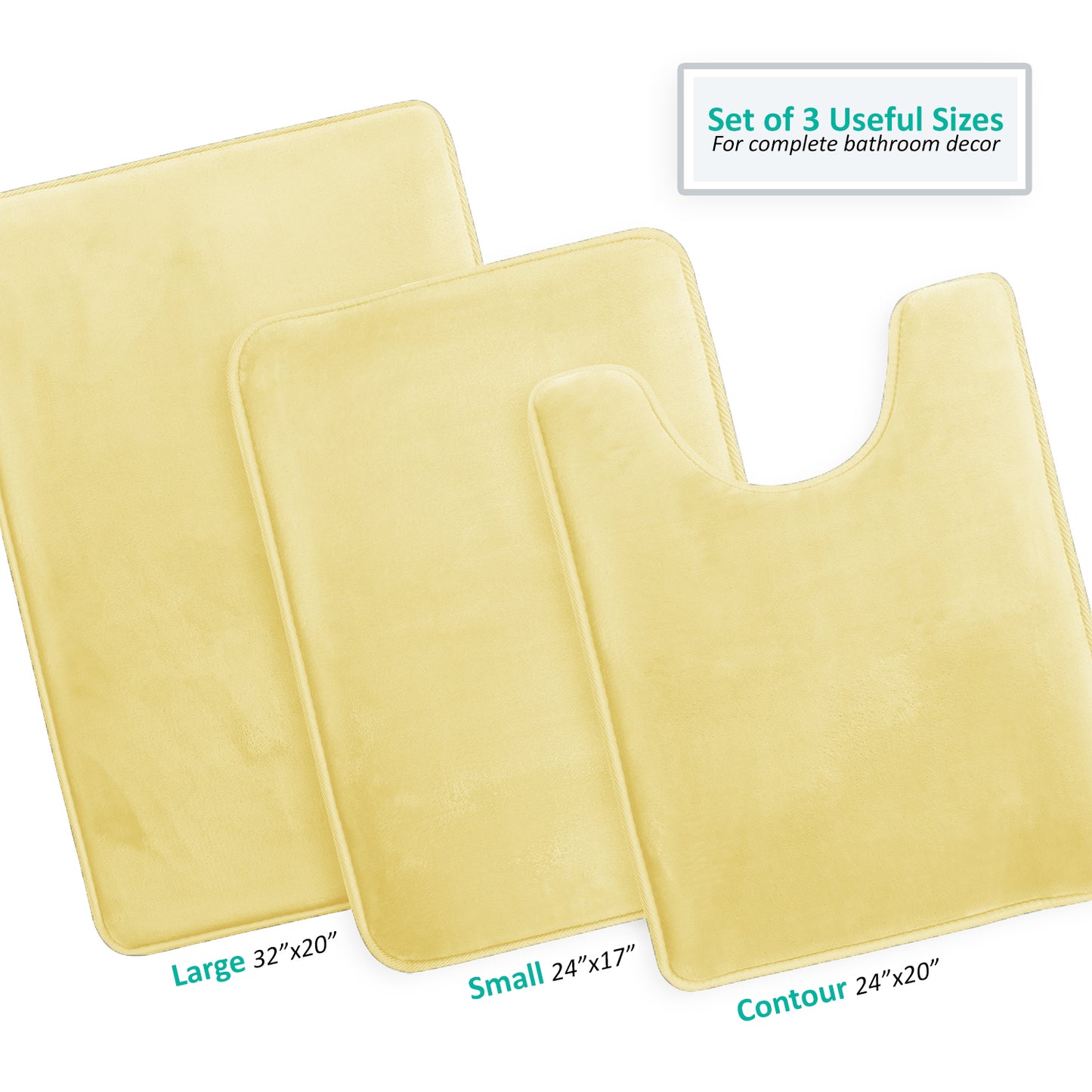 Clara Clark Memory Foam Bath Mat - 3 Pack