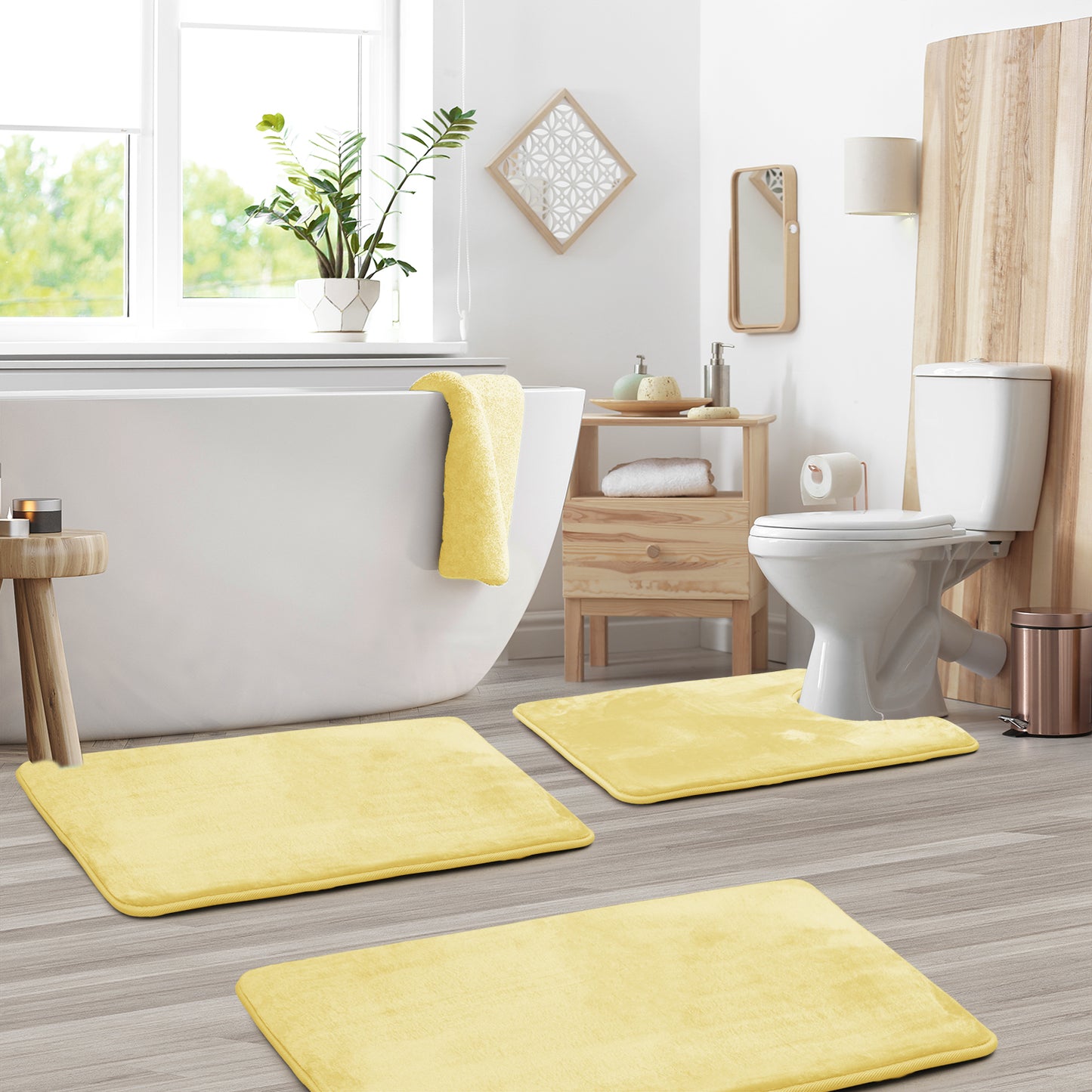 Clara Clark Memory Foam Bath Mat - 3 Pack