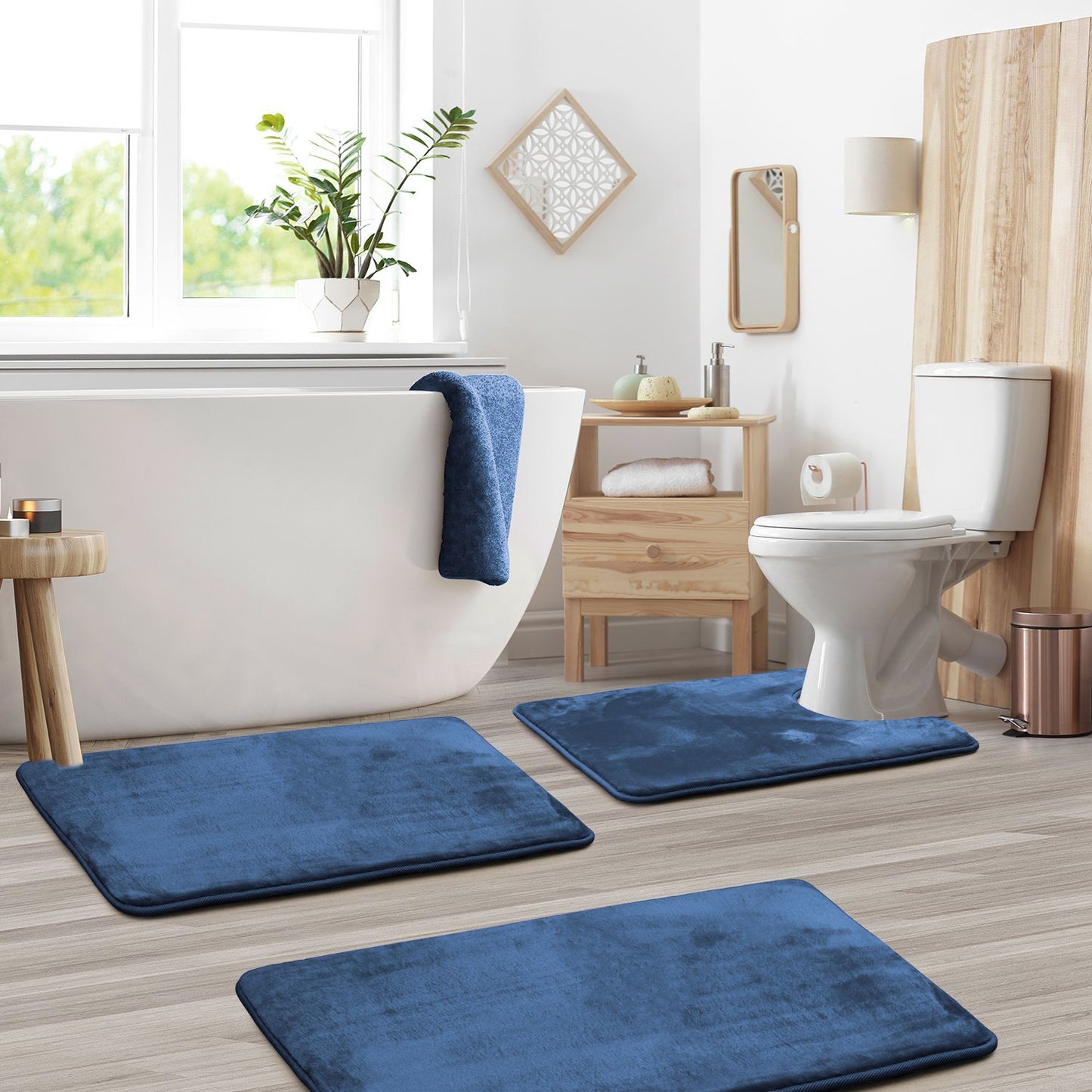 Clara Clark Memory Foam Bath Mat - 3 Pack