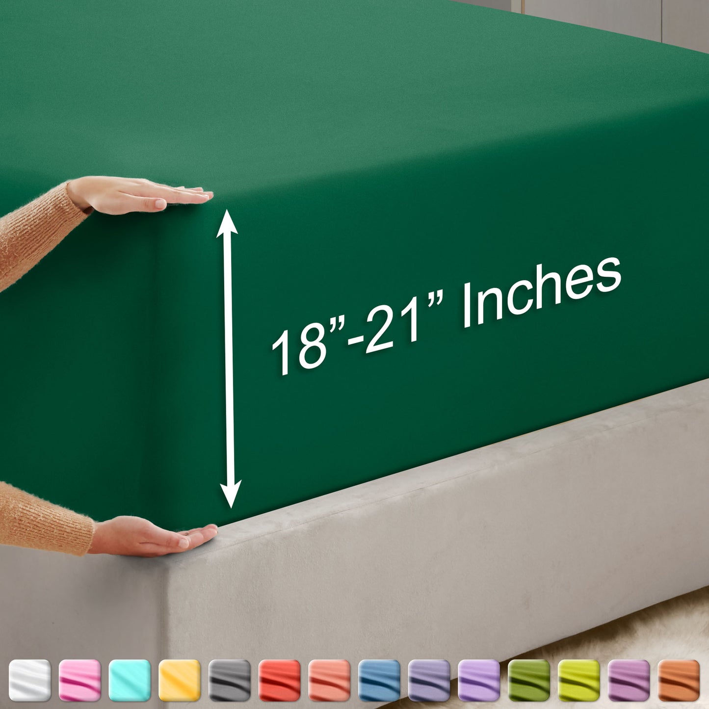 Nestl Bedding Twin Fitted Sheet - Single Fitted Deep Pocket Sheet - Fits Mattress Perfectly - Soft Wrinkle Free Sheet - 1 Fitted Sheet Only