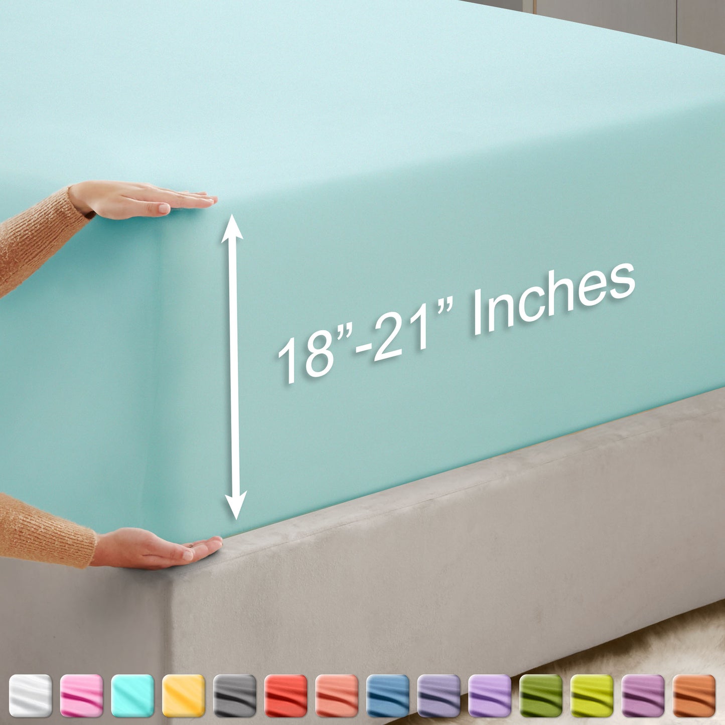 Nestl Bedding Twin Fitted Sheet - Single Fitted Deep Pocket Sheet - Fits Mattress Perfectly - Soft Wrinkle Free Sheet - 1 Fitted Sheet Only