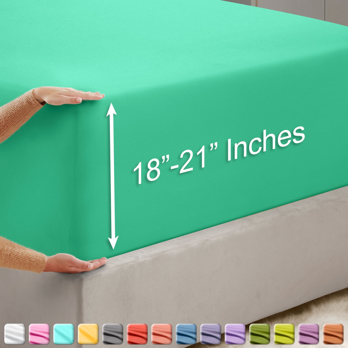 Nestl Bedding Twin Fitted Sheet - Single Fitted Deep Pocket Sheet - Fits Mattress Perfectly - Soft Wrinkle Free Sheet - 1 Fitted Sheet Only