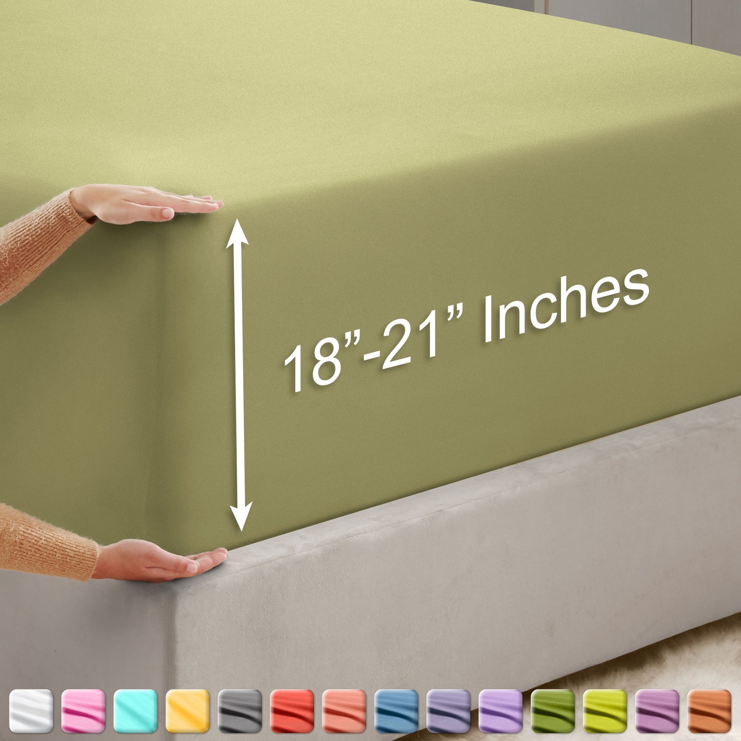 Nestl Bedding Twin Fitted Sheet - Single Fitted Deep Pocket Sheet - Fits Mattress Perfectly - Soft Wrinkle Free Sheet - 1 Fitted Sheet Only