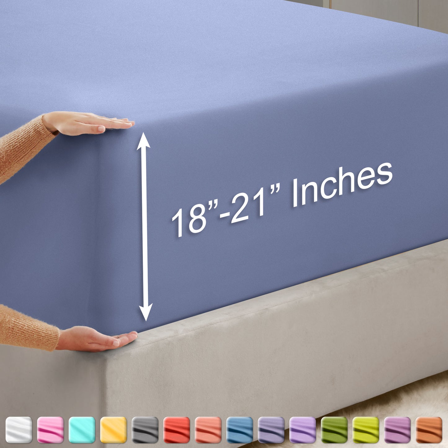 Nestl Bedding Twin Fitted Sheet - Single Fitted Deep Pocket Sheet - Fits Mattress Perfectly - Soft Wrinkle Free Sheet - 1 Fitted Sheet Only