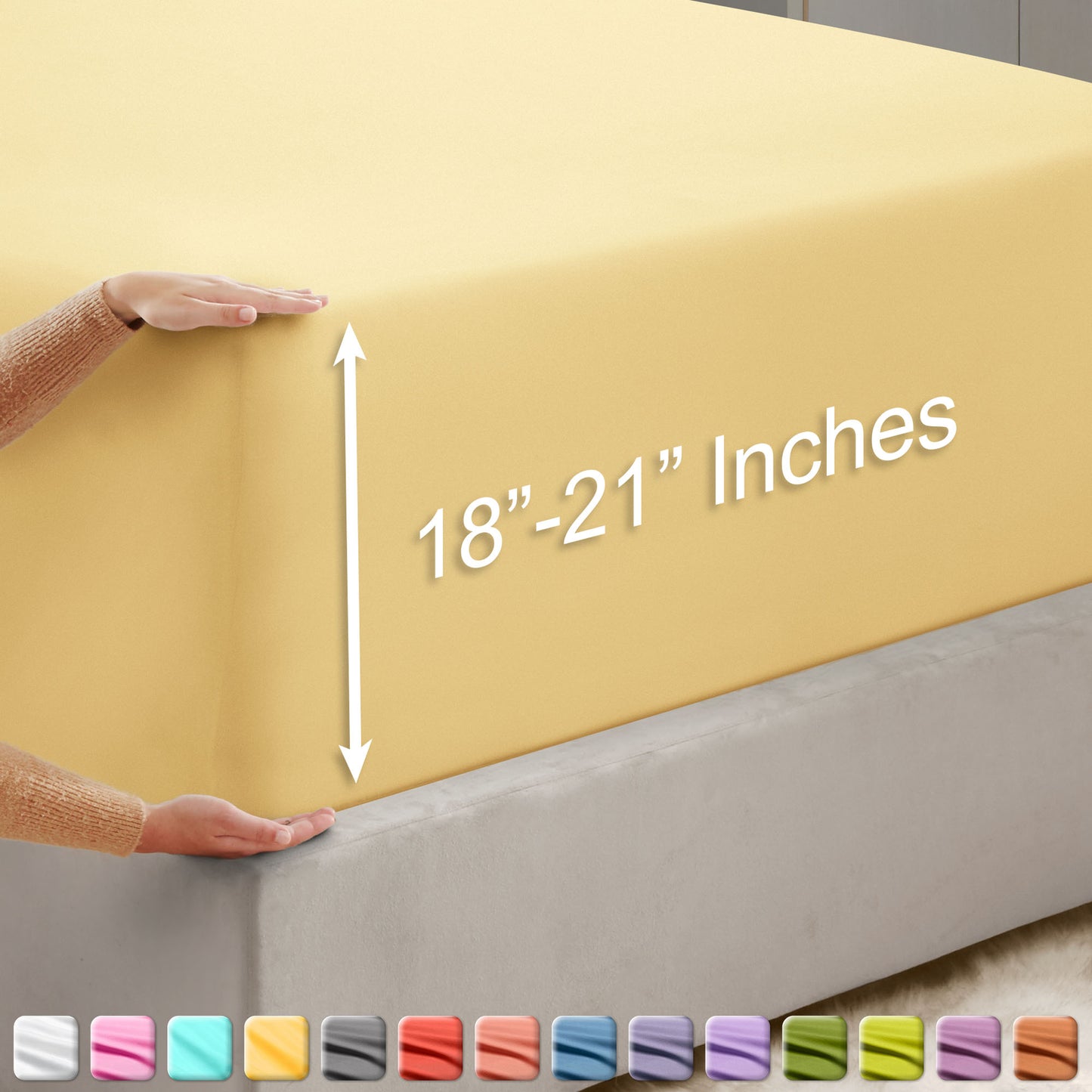 Nestl Bedding Twin Fitted Sheet - Single Fitted Deep Pocket Sheet - Fits Mattress Perfectly - Soft Wrinkle Free Sheet - 1 Fitted Sheet Only