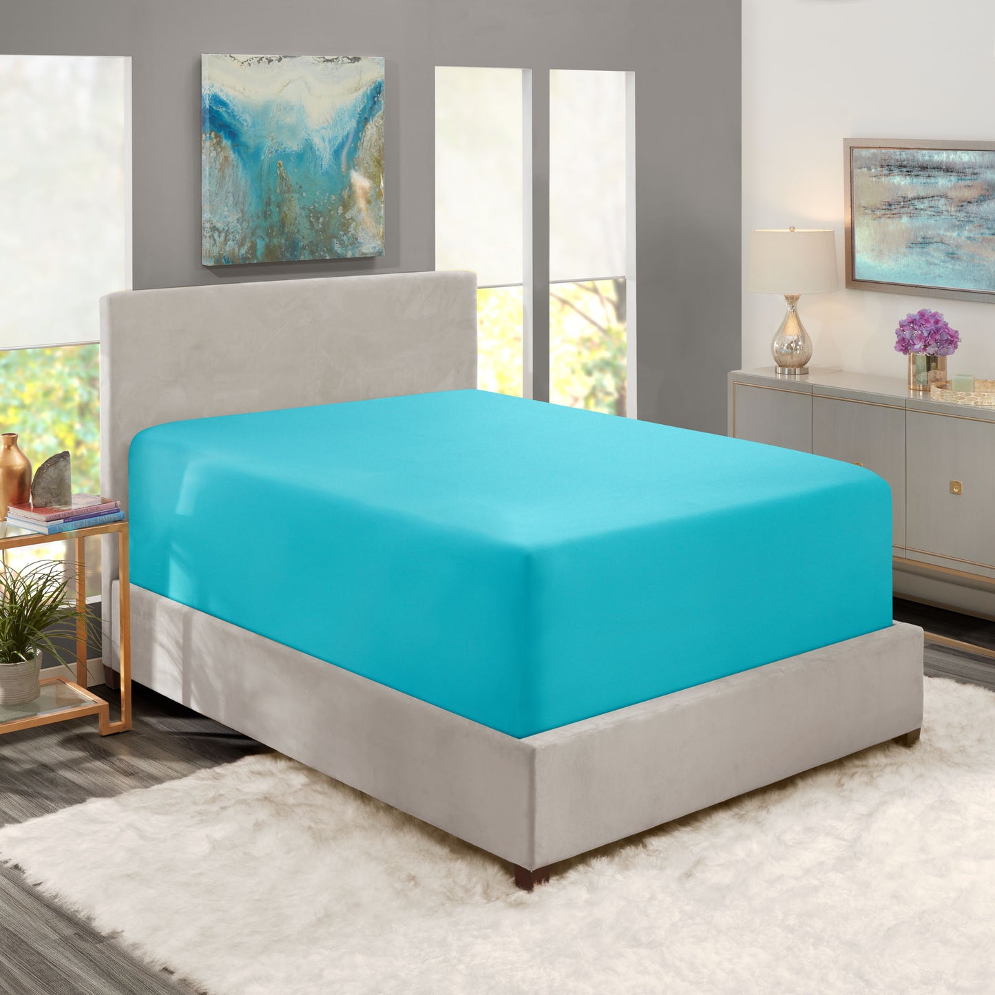 Nestl Bedding Twin Fitted Sheet - Single Fitted Deep Pocket Sheet - Fits Mattress Perfectly - Soft Wrinkle Free Sheet - 1 Fitted Sheet Only