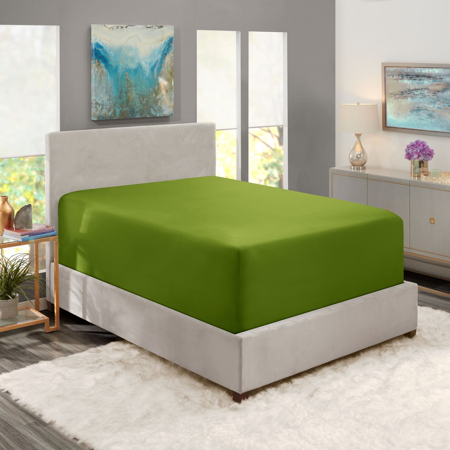 Nestl Bedding Twin Fitted Sheet - Single Fitted Deep Pocket Sheet - Fits Mattress Perfectly - Soft Wrinkle Free Sheet - 1 Fitted Sheet Only