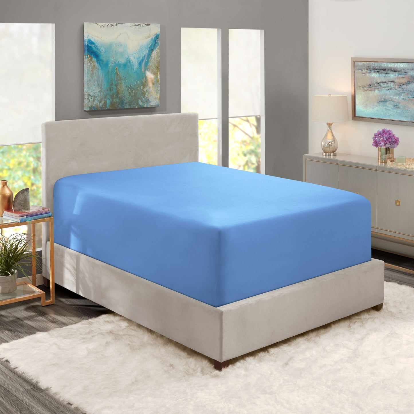 Nestl Bedding Twin Fitted Sheet - Single Fitted Deep Pocket Sheet - Fits Mattress Perfectly - Soft Wrinkle Free Sheet - 1 Fitted Sheet Only