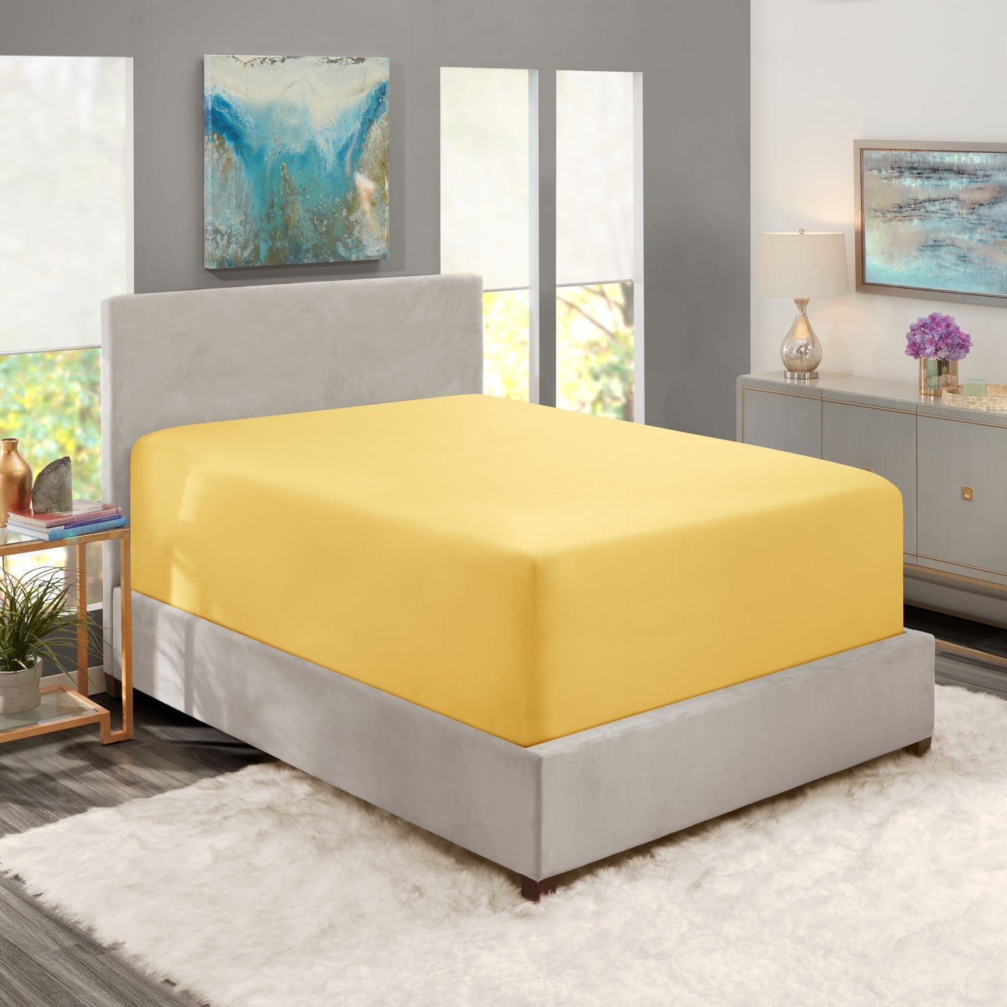 Nestl Bedding Twin Fitted Sheet - Single Fitted Deep Pocket Sheet - Fits Mattress Perfectly - Soft Wrinkle Free Sheet - 1 Fitted Sheet Only