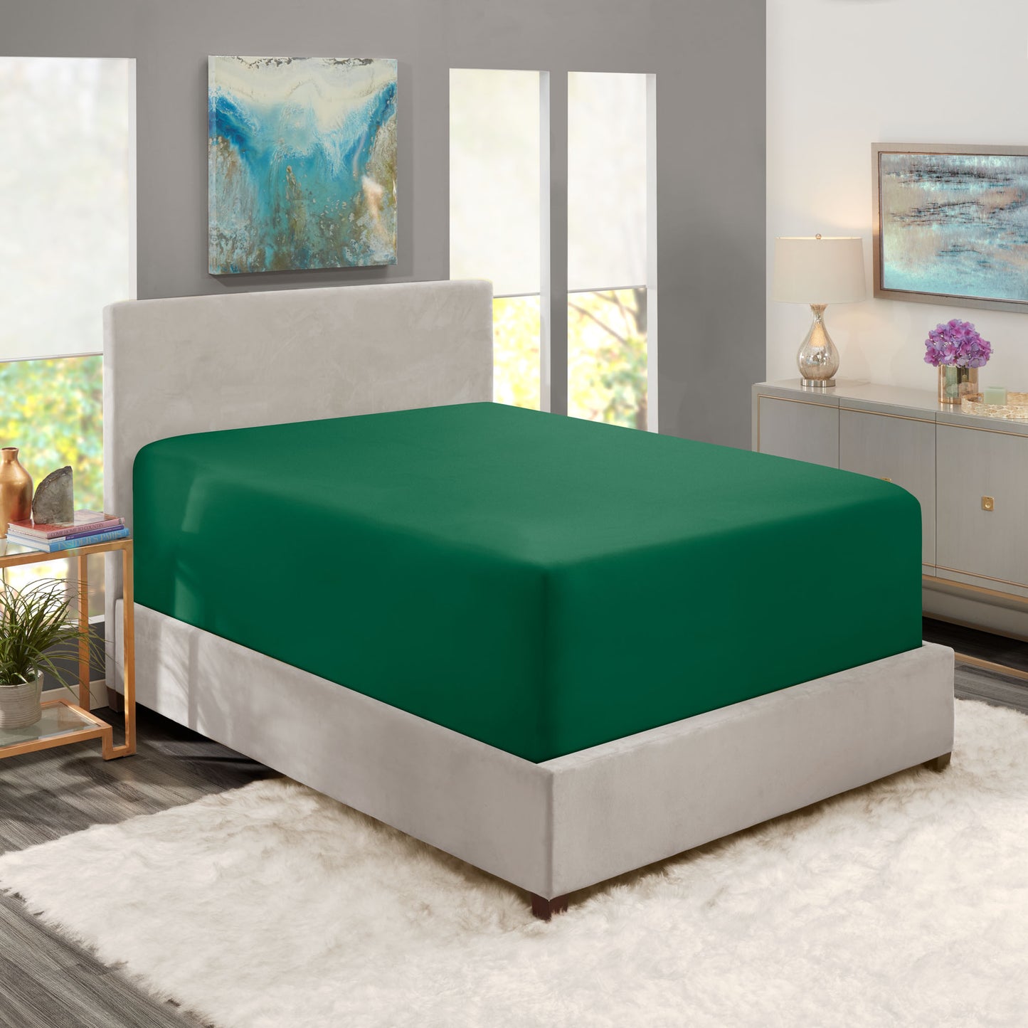 Nestl Bedding Twin Fitted Sheet - Single Fitted Deep Pocket Sheet - Fits Mattress Perfectly - Soft Wrinkle Free Sheet - 1 Fitted Sheet Only