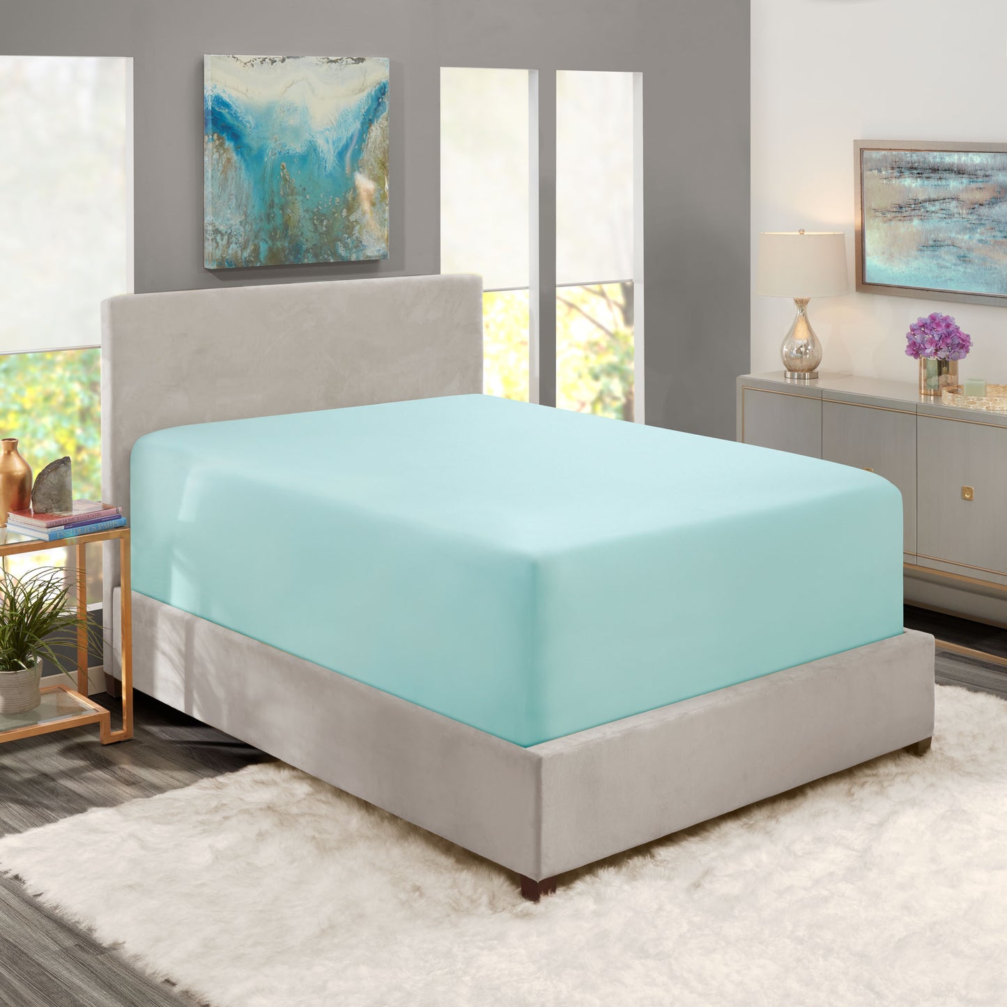 Nestl Bedding Twin Fitted Sheet - Single Fitted Deep Pocket Sheet - Fits Mattress Perfectly - Soft Wrinkle Free Sheet - 1 Fitted Sheet Only