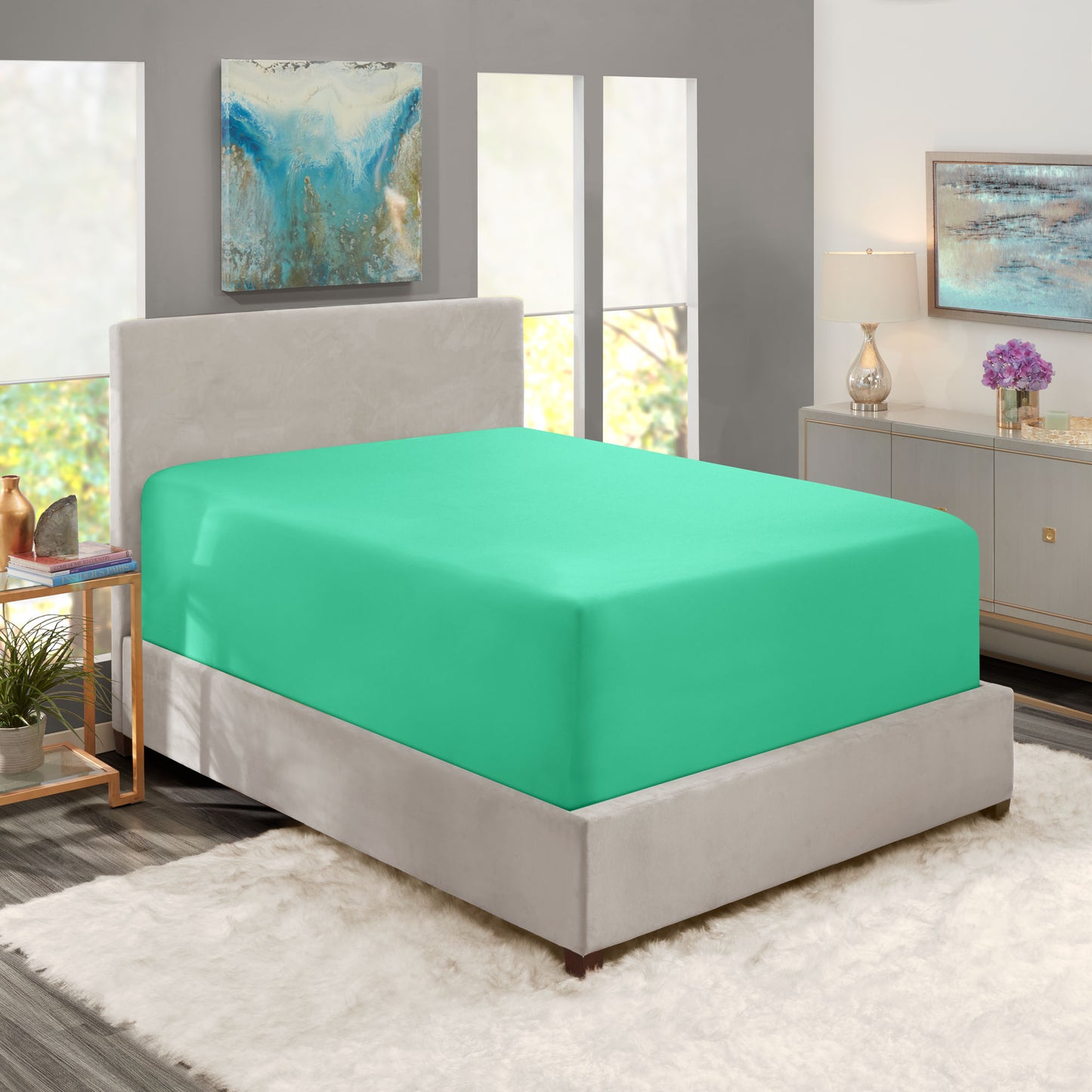 Nestl Bedding Twin Fitted Sheet - Single Fitted Deep Pocket Sheet - Fits Mattress Perfectly - Soft Wrinkle Free Sheet - 1 Fitted Sheet Only