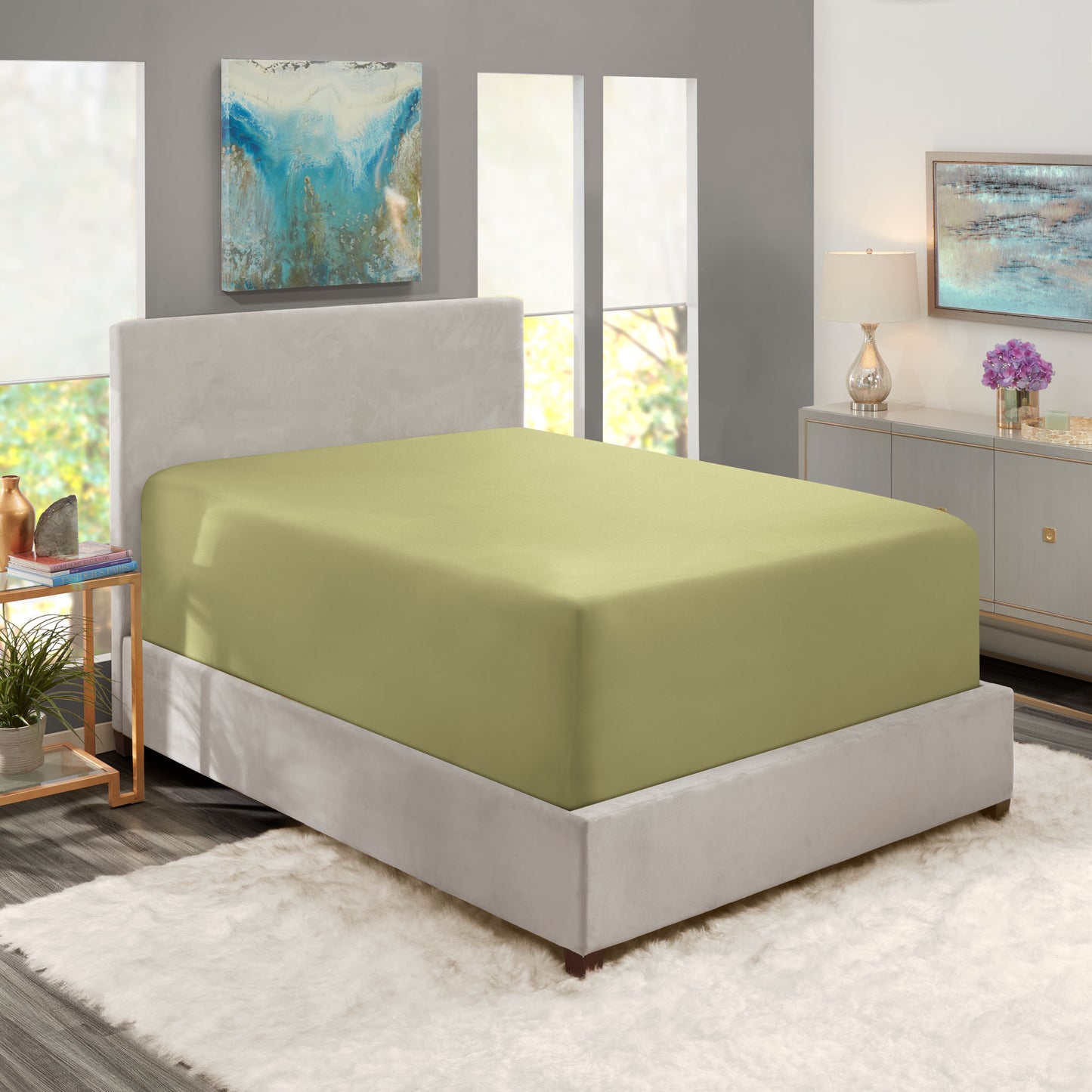 Nestl Bedding Twin Fitted Sheet - Single Fitted Deep Pocket Sheet - Fits Mattress Perfectly - Soft Wrinkle Free Sheet - 1 Fitted Sheet Only
