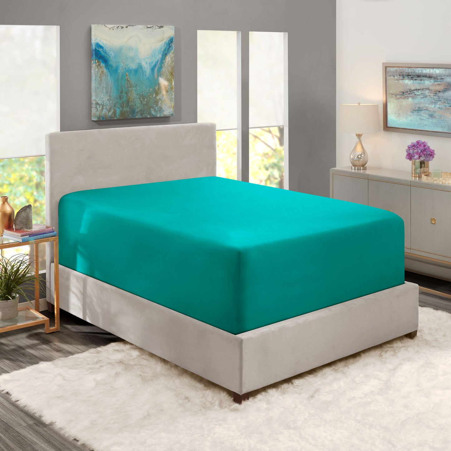 Nestl Bedding Twin Fitted Sheet - Single Fitted Deep Pocket Sheet - Fits Mattress Perfectly - Soft Wrinkle Free Sheet - 1 Fitted Sheet Only