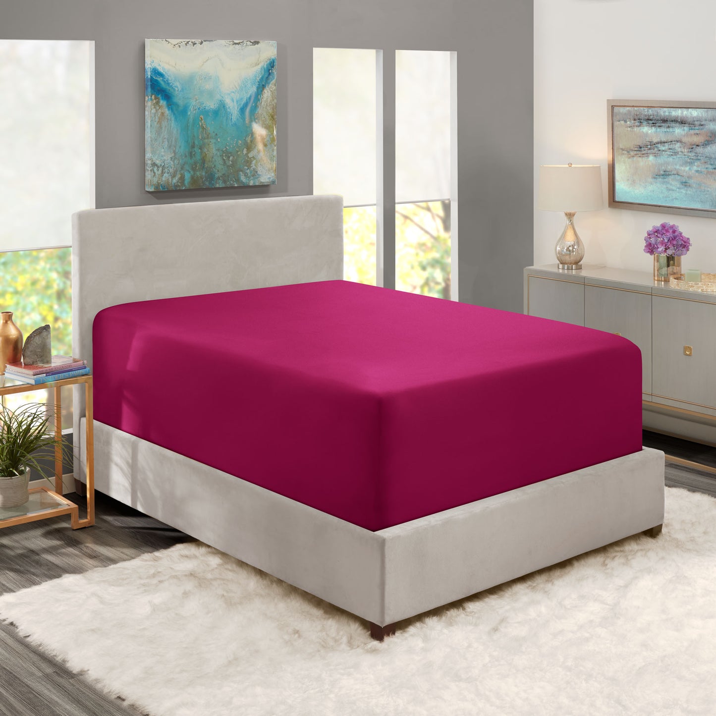Nestl Bedding Twin Fitted Sheet - Single Fitted Deep Pocket Sheet - Fits Mattress Perfectly - Soft Wrinkle Free Sheet - 1 Fitted Sheet Only