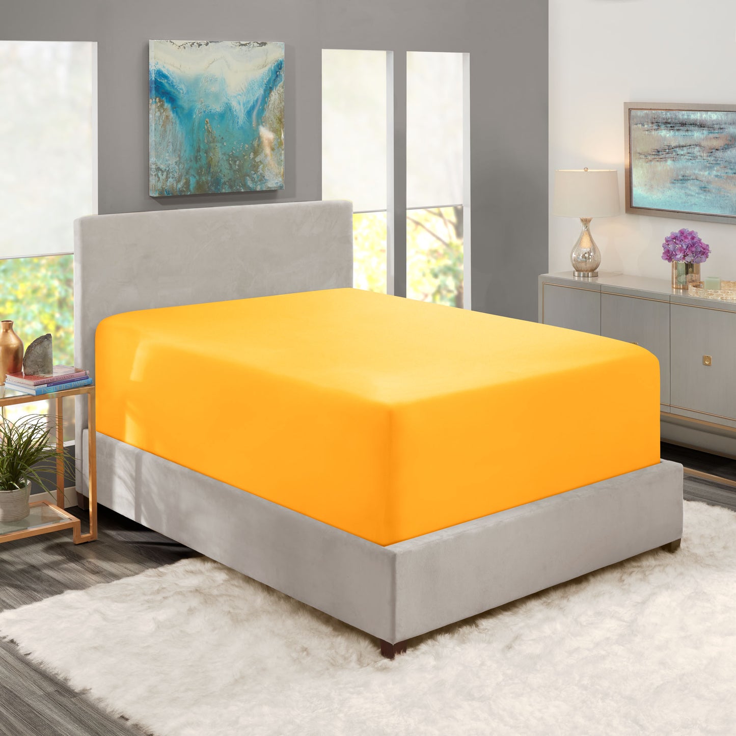 Nestl Bedding Twin Fitted Sheet - Single Fitted Deep Pocket Sheet - Fits Mattress Perfectly - Soft Wrinkle Free Sheet - 1 Fitted Sheet Only
