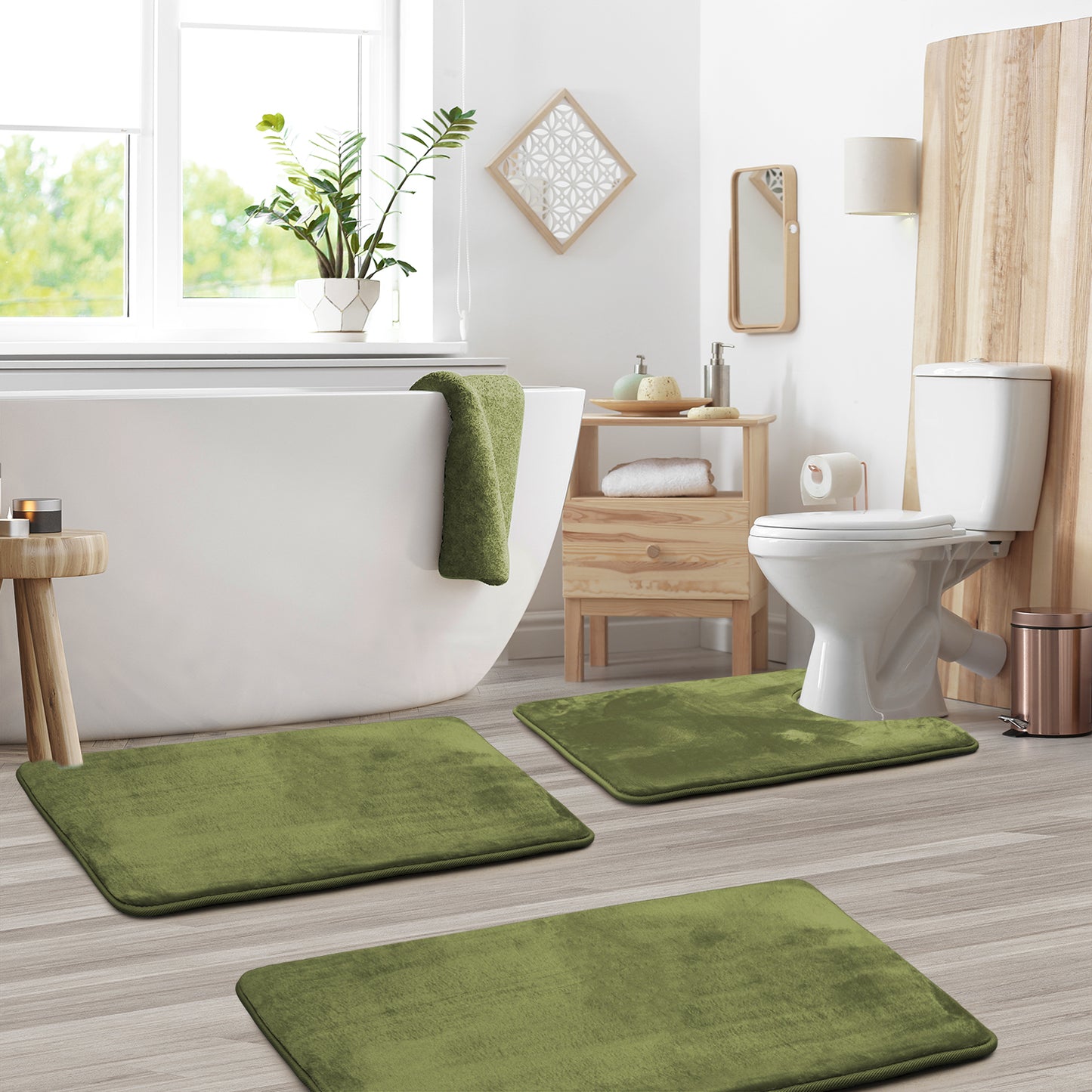 Clara Clark Memory Foam Bath Mat - 3 Pack