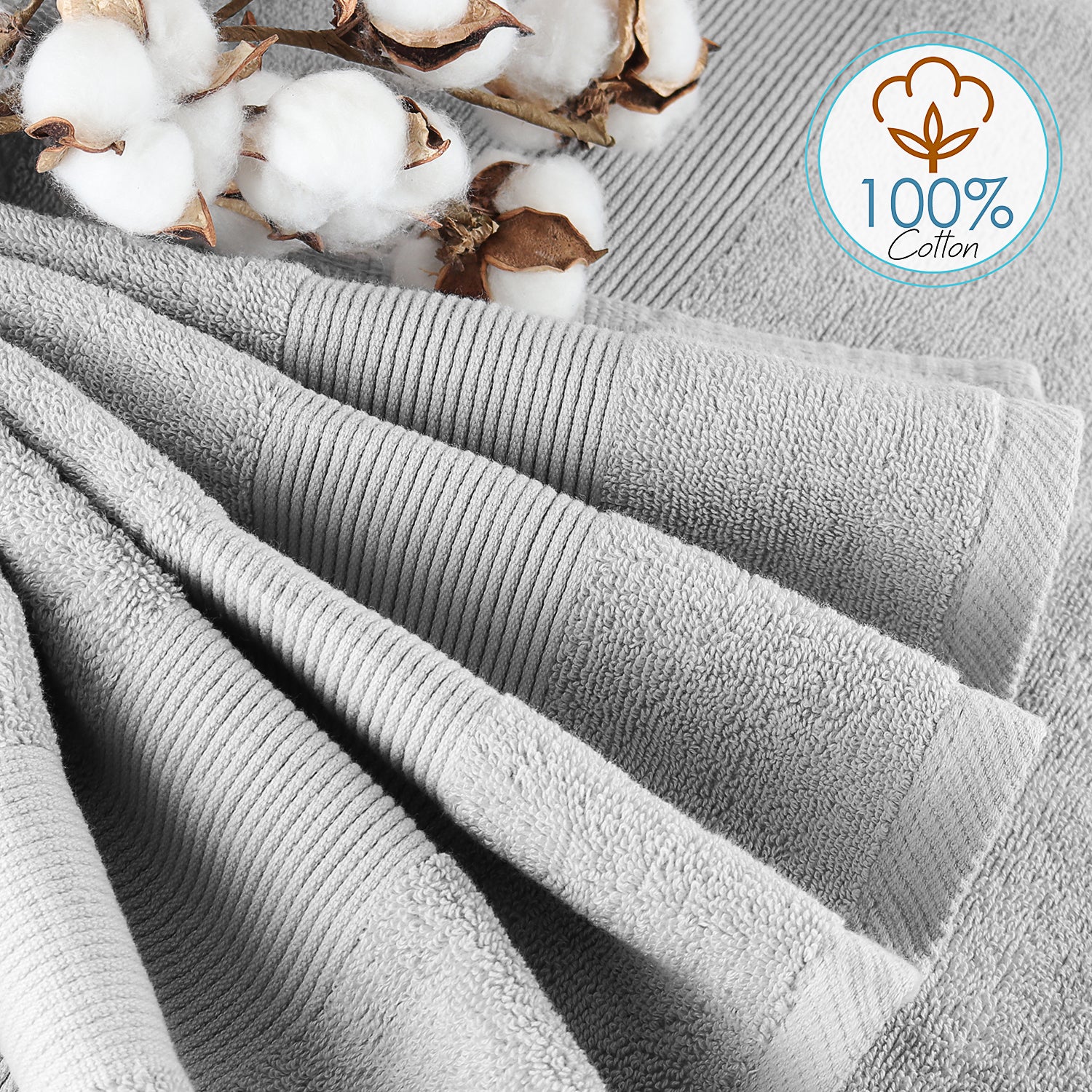 Hearth & Harbor Bath Towels for Bathroom - 100% Ring Spun Cotton Luxury Bathroom Towels - Ultra Soft & Highly Absorbent Bath Towels Set, 6 Piece Set