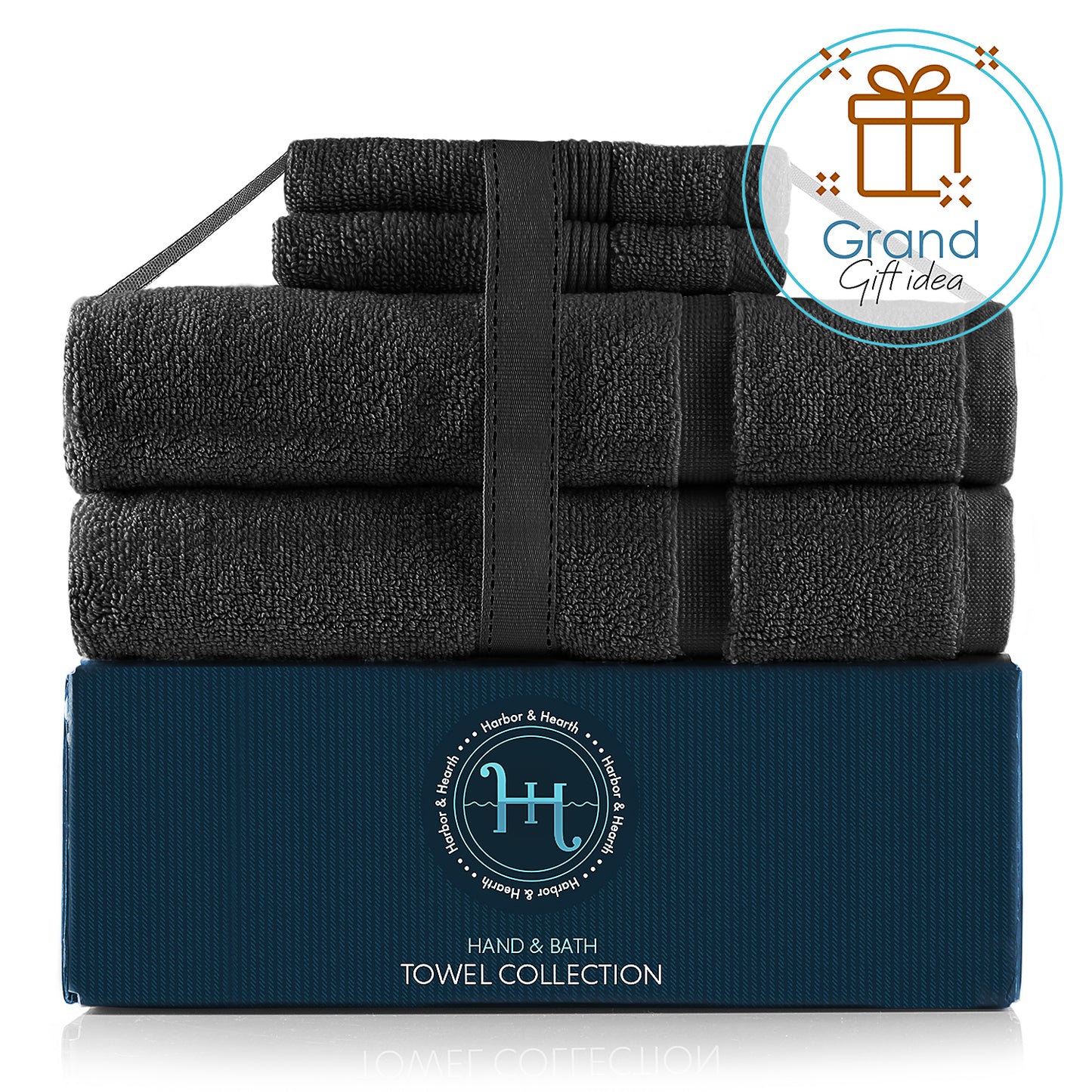 Hearth & Harbor 985 & 600 GSM Towel Collection – 100% Cotton Luxury Set of 2 Bath Mat Towel 985 GSM & 2 Wash Cloths  600 GSM – Ultra Soft & Absorbent Bath Mat Towel  & Washcloths for Bathroom