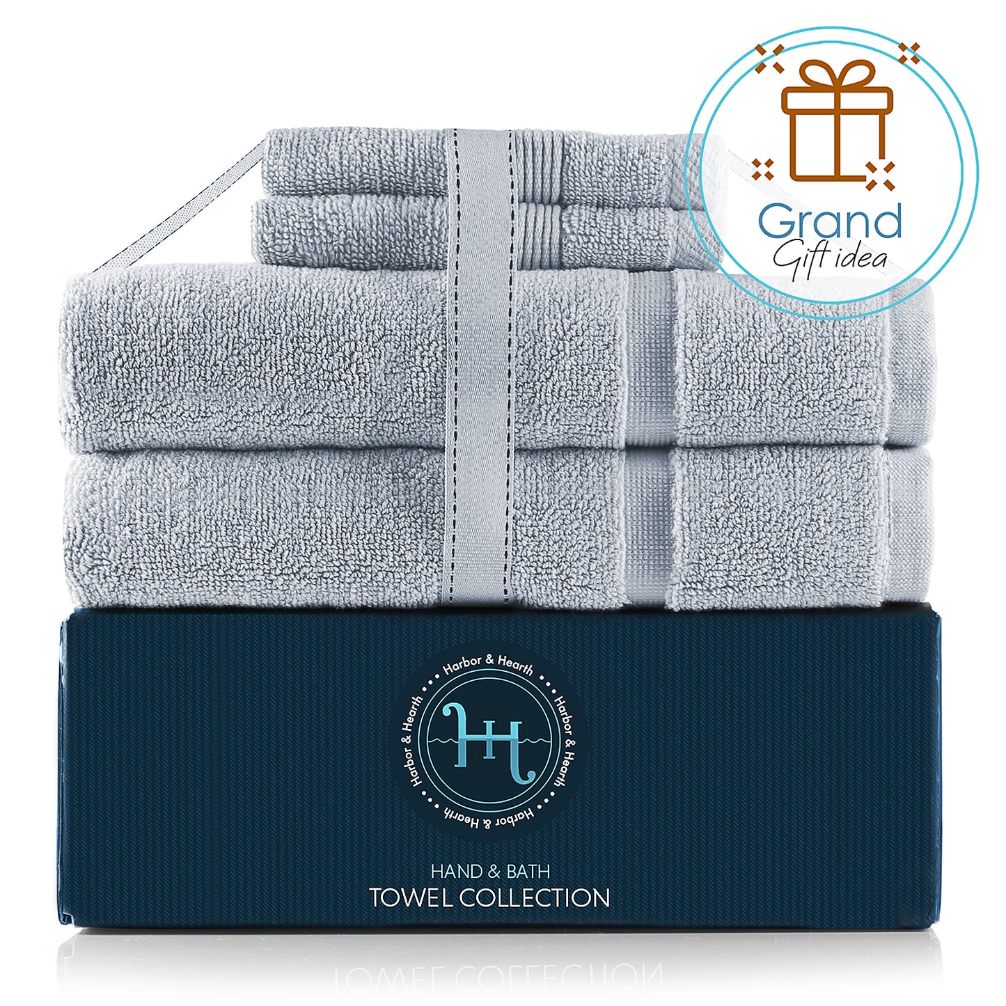 Hearth & Harbor 985 & 600 GSM Towel Collection – 100% Cotton Luxury Set of 2 Bath Mat Towel 985 GSM & 2 Wash Cloths  600 GSM – Ultra Soft & Absorbent Bath Mat Towel  & Washcloths for Bathroom