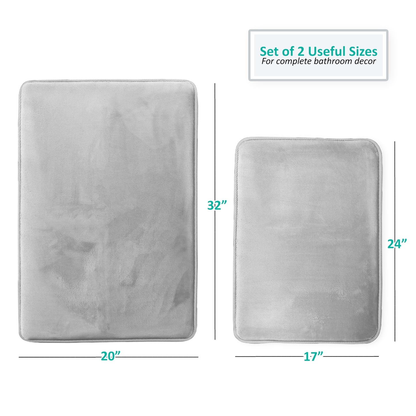 Clara Clark Memory Foam Bath Mat - 2 Pack