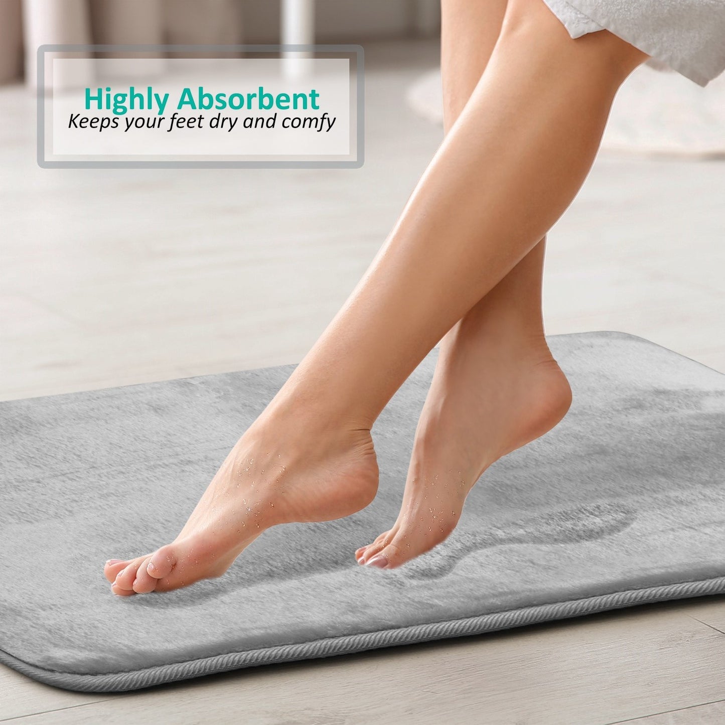 Clara Clark Memory Foam Bath Mat - 3 Pack