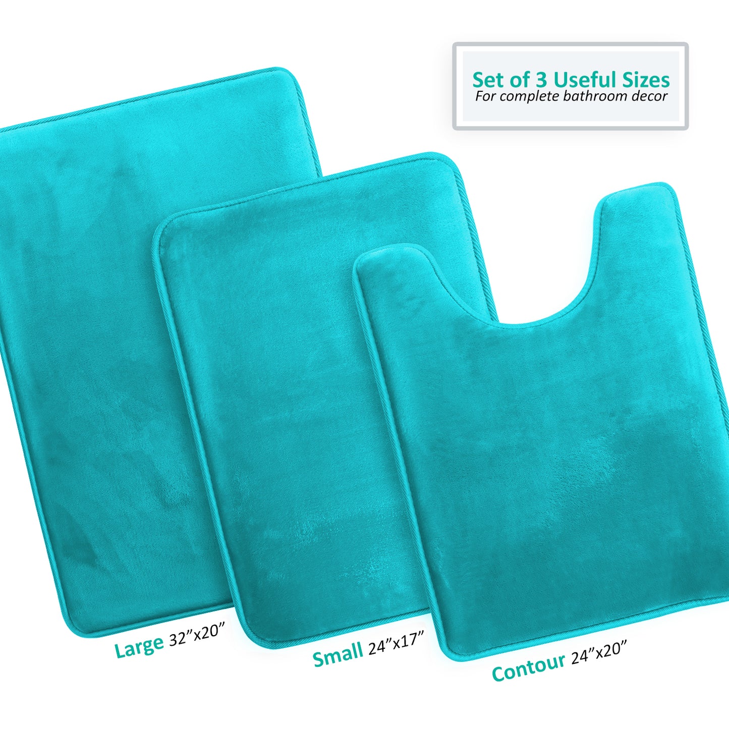 Clara Clark Memory Foam Bath Mat - 3 Pack