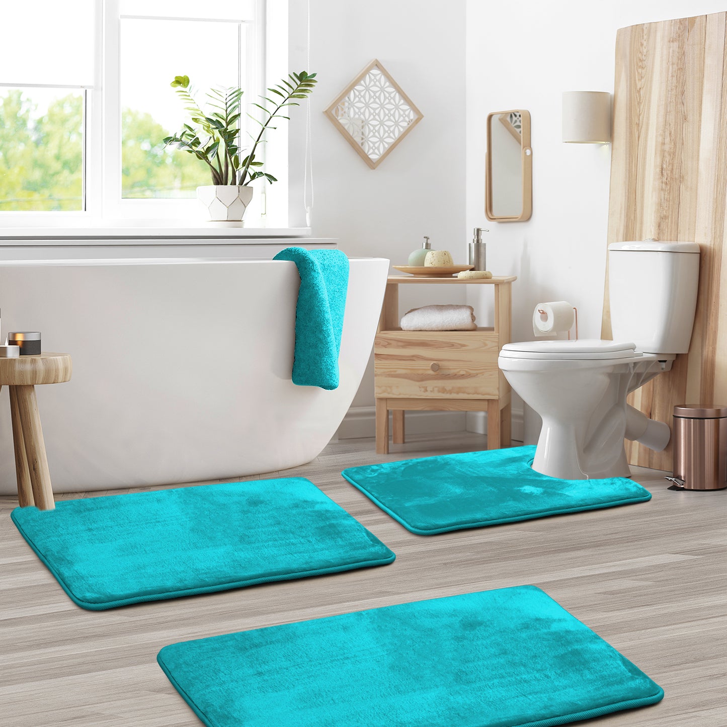 Clara Clark Memory Foam Bath Mat - 3 Pack