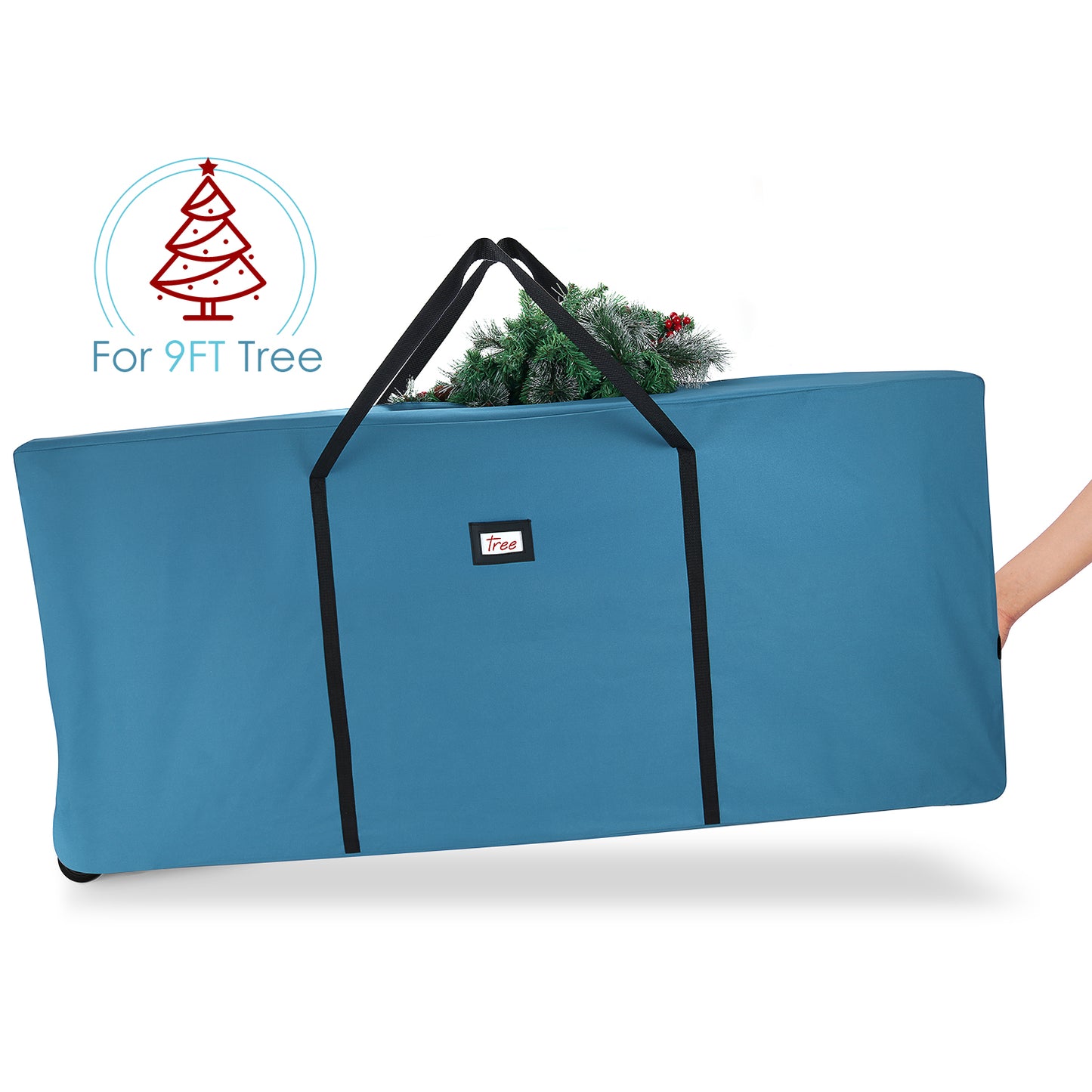 Christmas Tree Storage Bag - Extra Large Tree Rolling Storage Bag - Fits Upto 9 ft. Artificial Disassembled Trees, Durable Handles & Wheels for Easy Carrying & Transport - Tear Proof Oxford Duffle Bag