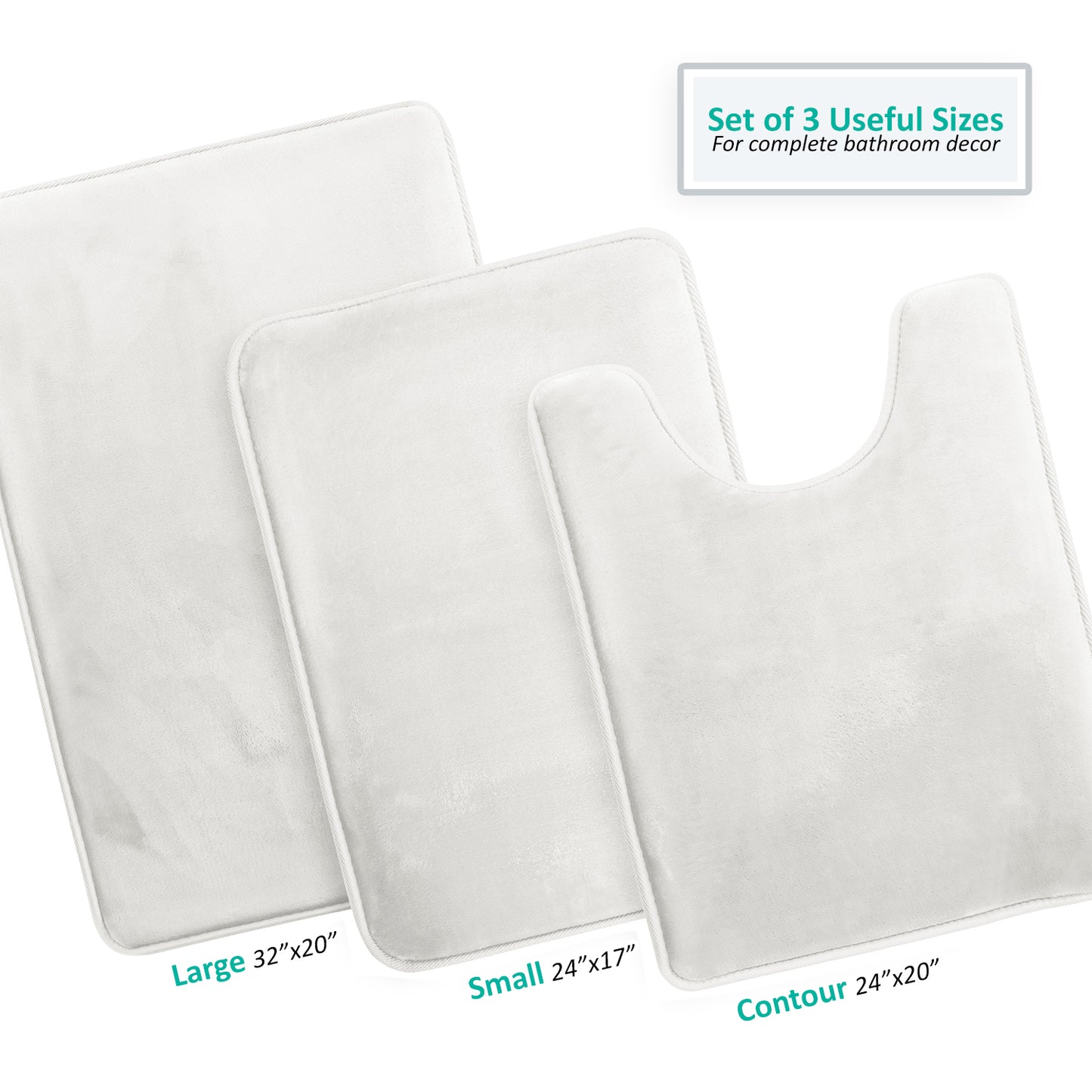 Clara Clark Memory Foam Bath Mat - 3 Pack