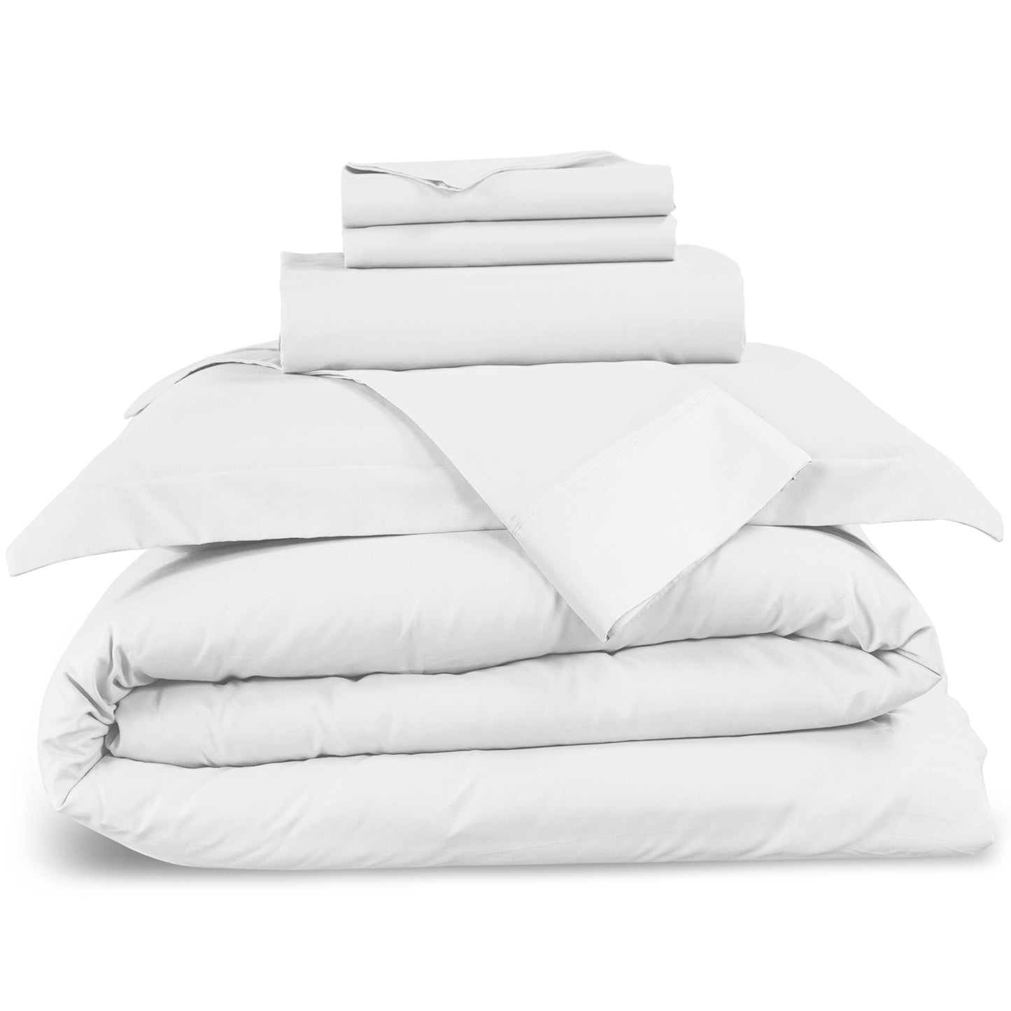 Nestl Bedding Duvet Cover 6-Piece Set - 1000 Thread Count Sheets - Tri Blend Cotton Duvet Cover with Zipper, Deep Pocket Fitted Sheet, 2 Cooling Pillow Cases, 2 Pillow Shams