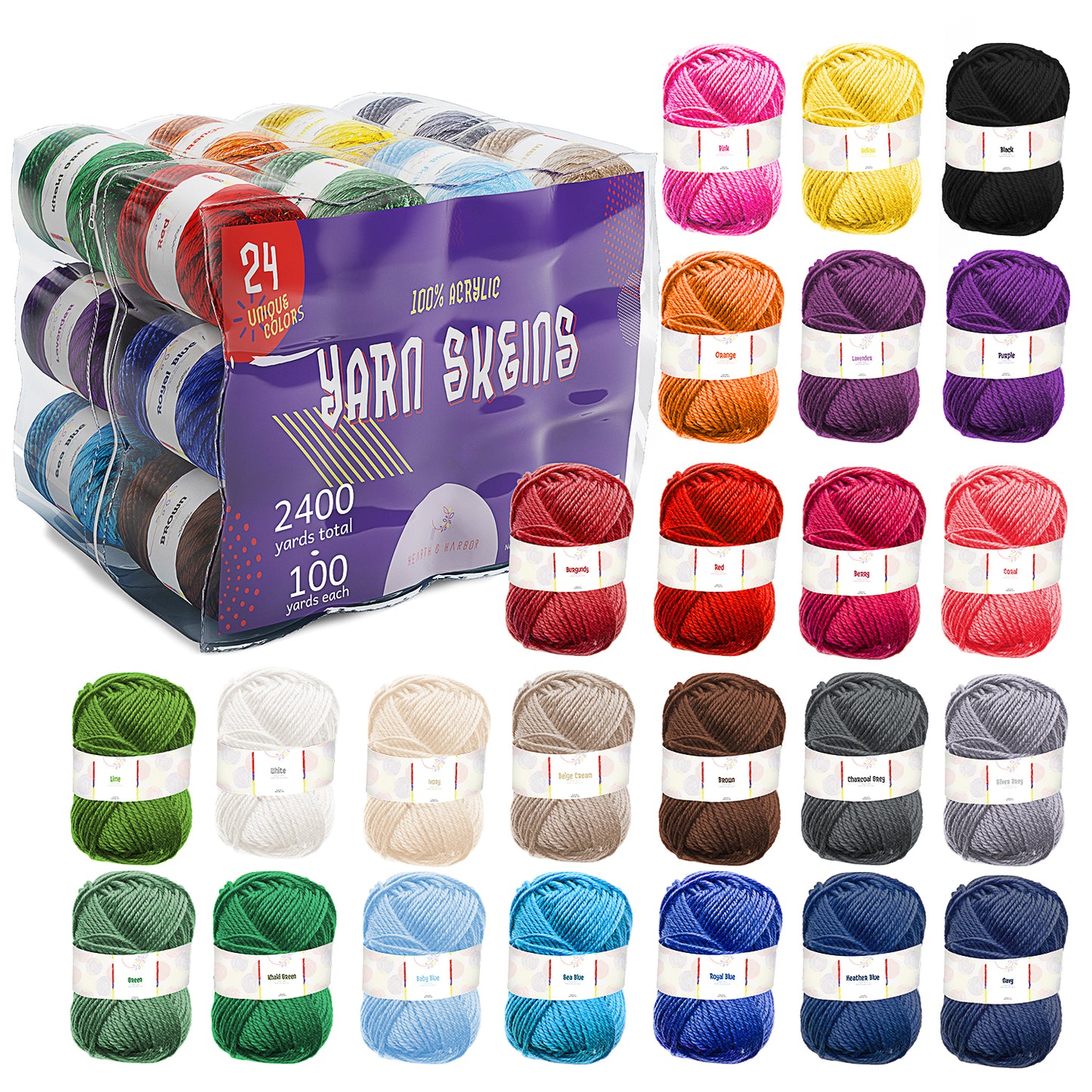 Colorations® Acrylic Yarn - Set of 12