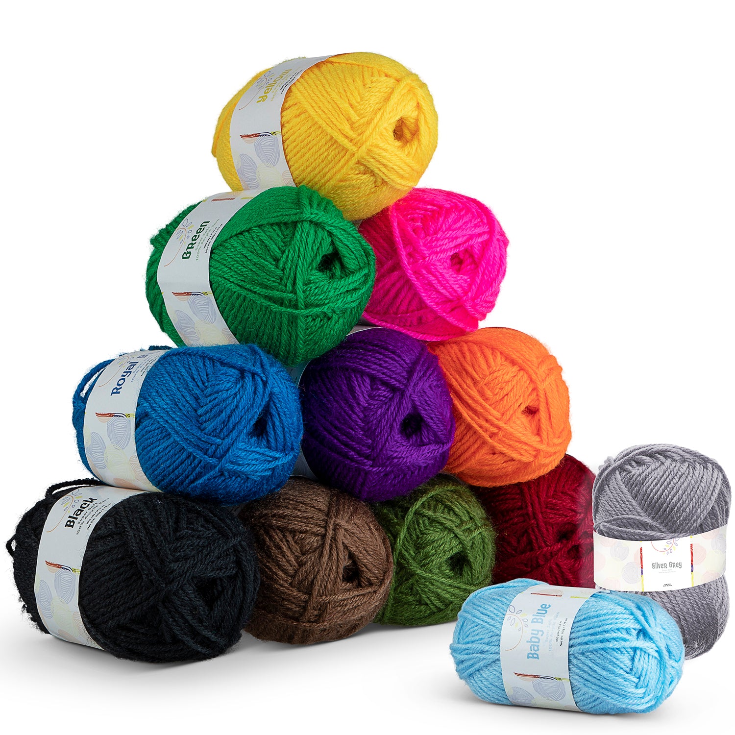 Yarn Skeins Versatile Multicolored Yarn Set
