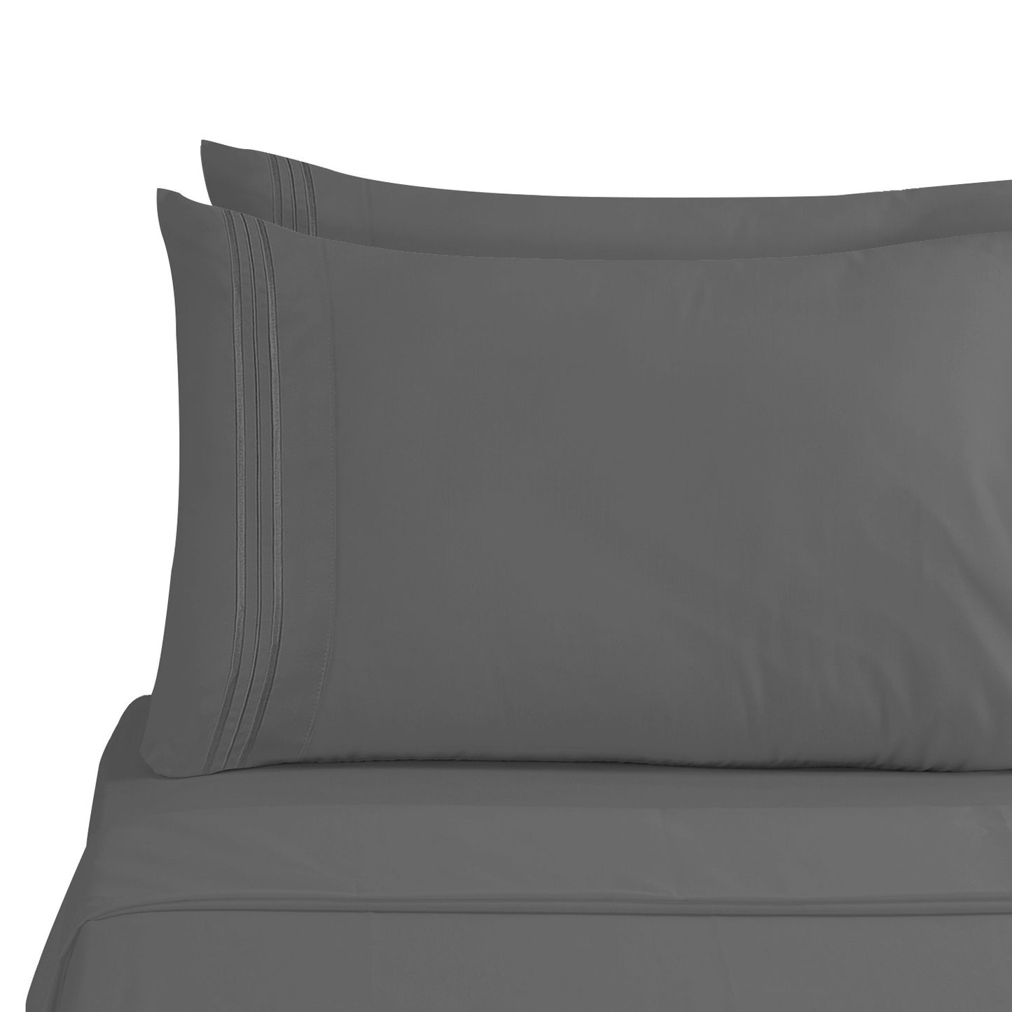 Nestl Bed Sheets Set, 1800 Series Deep Pocket 4 Piece Bed Sheet Set,  Microfiber, King, Silver Gray