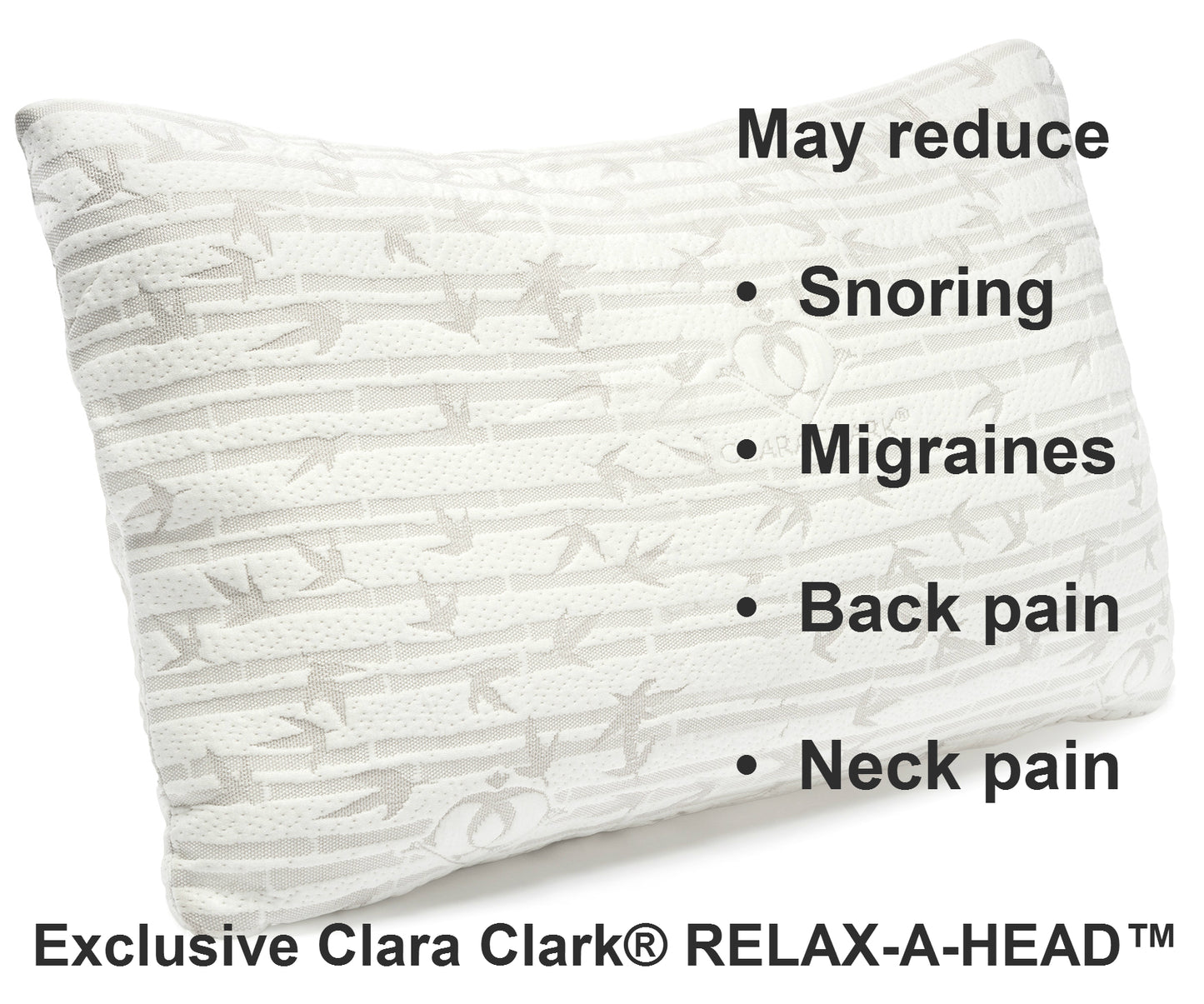 Clara Clark Shredded Memory Foam Pillow with a Luxury Designed Rayon Made from Satins Cover